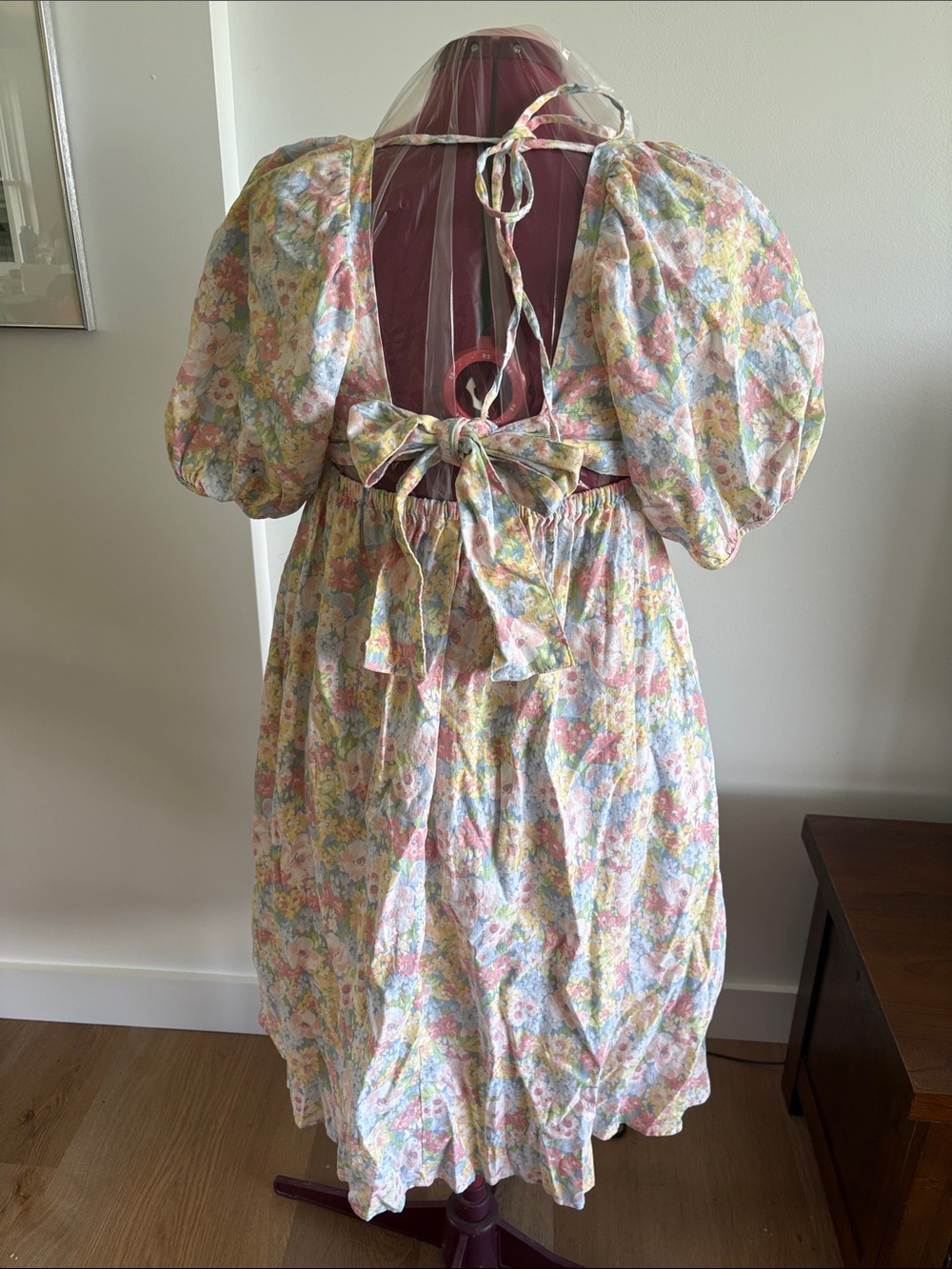 Joe Fresh Pastel Floral Puff-Sleeve Square-Neck Dress - Picture 2 of 3